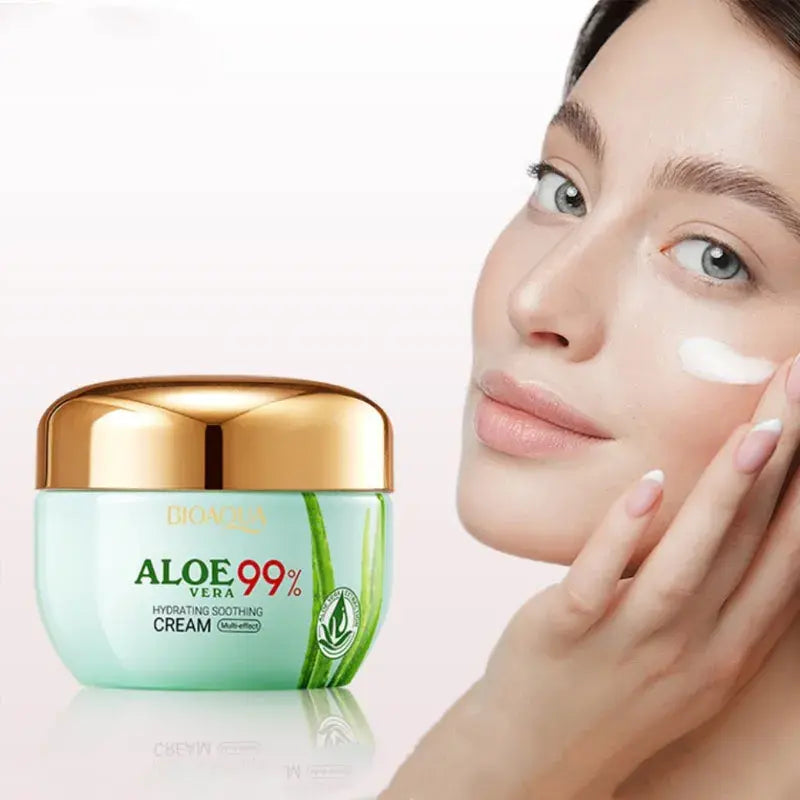 CREMA HIDRATANTE REPARADORA Y REAFIRMANTE CON ALOE VERA 99% (50G)