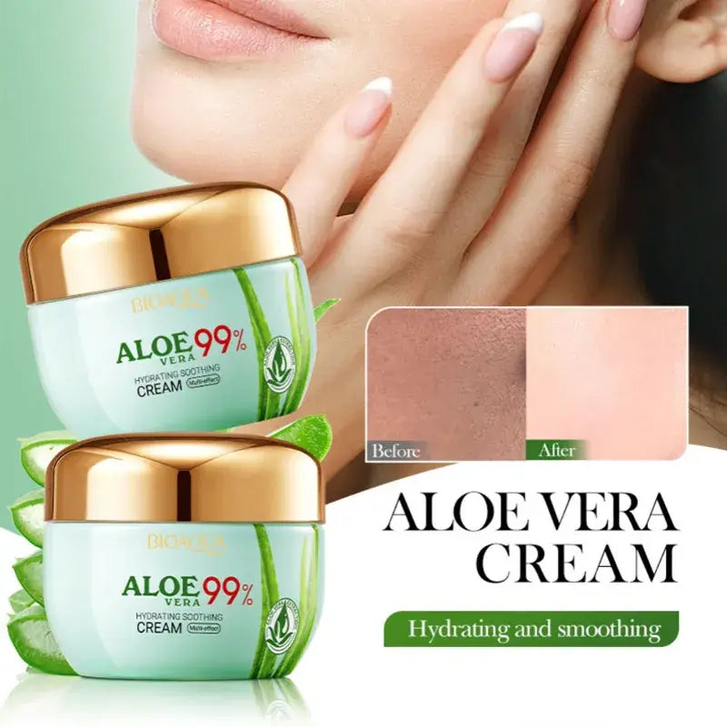 CREMA HIDRATANTE REPARADORA Y REAFIRMANTE CON ALOE VERA 99% (50G)